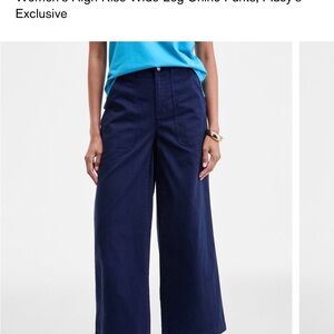 High-Rise Wide Leg Pants in Navy